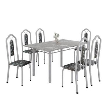 Imagem de Conjunto de Jantar Brenda 6 Lugares 140x75 Granito Tópazio - Tudo de M