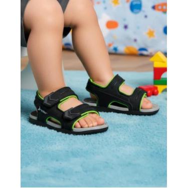 Imagem de Sandália Papete R Line Plus II Rider Infantil 12527, Preto, Verde, 23/