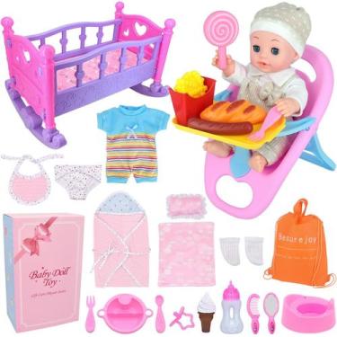 Imagem de Conjunto de brinquedos Baby Doll Care Besurejoy 30 cm com cadeira alta
