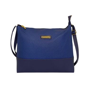 Imagem de Bolsa Transversal Média Azul Fashion Abc Bags 6014 - Azul