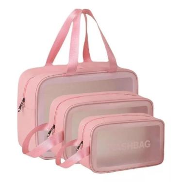 Imagem de Kit Necessáires Cosméticos Viagem Feminina Maquiagem Praia