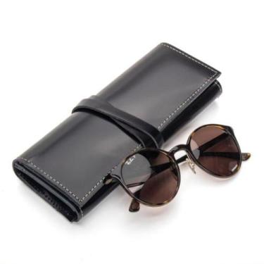 Imagem de Estojo Compacto Couro Legítimo Para Óculos e Itens Pessoais - Bertoni,