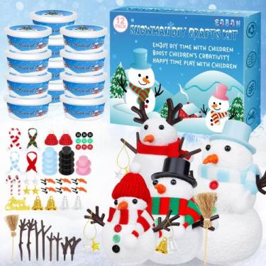 Imagem de Kit de boneco de neve EOBOH Build a Snowman DIY com argila seca ao ar 