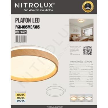 Imagem de PLAFON SOBREPOR REDONDO PSR-005MD/385 3EM1 21W MADEIRA