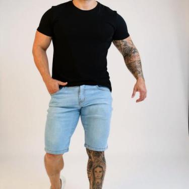 Imagem de Bermuda Masculina Sarja Sport Fino Bolso Embutido Com Lycra - Mitchell