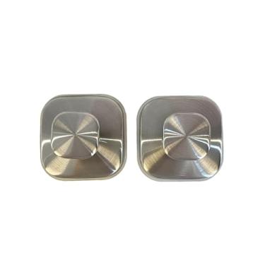 Imagem de 2 ganchos quadrados de ventosa para chuveiro - ganchos de sucção de toalha de banho, ganchos removíveis sem broca para vidro, espelho e azulejo, ganchos adesivos impermeáveis para roupões, buchas