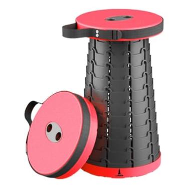 Imagem de Banqueta Banco Retrátil dobravel Tamborete Portátil Camping Altura Ajustável