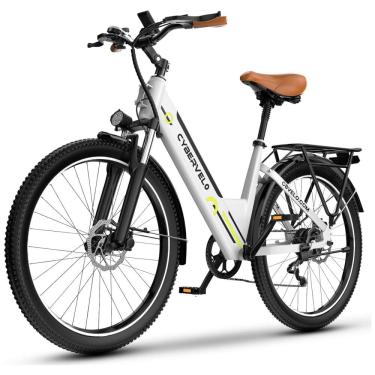 Imagem de Bicicleta Elétrica Aoango EK2 Branco 26" | Motor 1000W, Bateria 48V 720Wh, Suspensão Dianteira, Display LCD