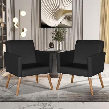 Imagem de Kit 2 Poltronas material sintético Escritório Consultório, Sala, Recep