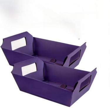 Imagem de Kit 10 Cestinhas de Papel Coloridas 18x12x5cm – Para Presentes, Chocolates, Lembrancinhas e Decoração do Dia das Mães (Violeta,30 UNIDADES)