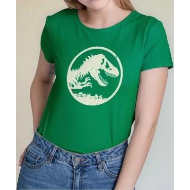 Imagem de Camiseta Camisa Adulto Feminina Masculina Algodão Filme Dinossauro Jur