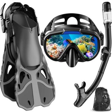 Imagem de Conjunto de snorkel Vengreedo com barbatanas, máscara e bolsa de viage