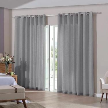 Imagem de Cortina Com Blackout Duo Glam Bella Janela 4,20m x 2,50m Com Forro Corta Luz - Alumínio