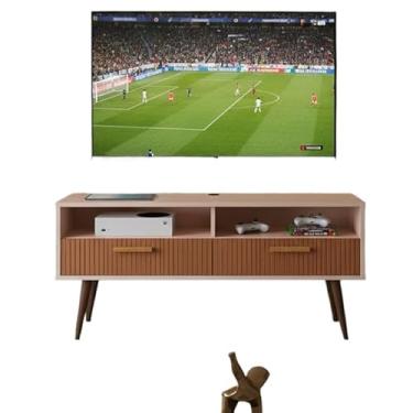 Imagem de Rack Bancada com pés 1.20 Life Copa 2 Portas Moderno Parede TV Até 50Pol Quarto Sala Area Lazer 51 * 120 * 27cm/57 * 110 * 30cm(1.10 com nicho off/ripado)