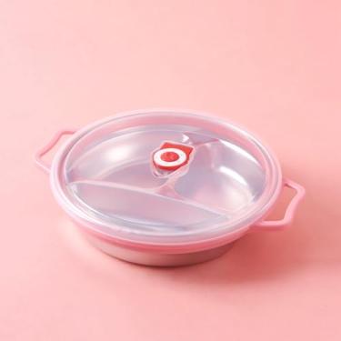 Imagem de Generic Placa Dividida Com Alça Anti-escaldadura de Aço Inoxidável Infantil para Jardim de Infância, Prato de Jantar Com Design de Compartimento para Crianças, Aço Inoxidável 304, Resistente a