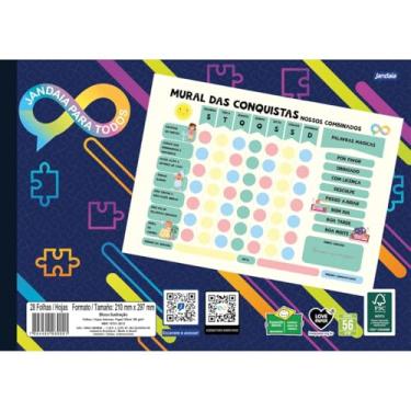 Imagem de Bloco de Anotações, Jandaia, Neuro, Conquistas, Flex, 28 Folhas