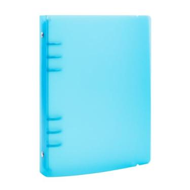 Imagem de A5 Capa para fichário de 6 anéis com fecho de botão de pressão, pastas soltas de folhas soltas, protetor de caderno translúcido para páginas planejadoras de 6 furos, refil de enchimento e pastas para