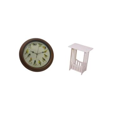 Imagem de Fenteer Relógio de Parede Elegante com Canto de Pássaros E Mesa de Cabeceira Versátil para Sala de Jantar, Casamentos, Hotel, Café, Sala de Estar, de