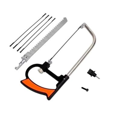 Imagem de Mini Arco De Serra Serrote Ajustável 7 Peças 7x1 Corta Aluminio Madeira Tubos Borracha Artesanato