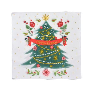 Imagem de Guardanapo de Papel Árvore de Natal Bege e Verde