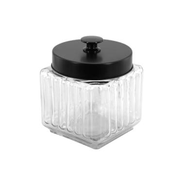 Imagem de POTE DE VIDRO QUADRADO 800ML TAMPA PRETA - CM36