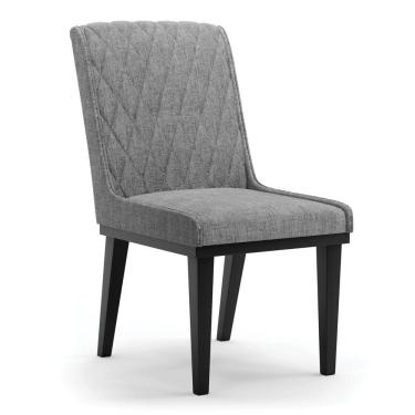 Imagem de Cadeira Sala De Jantar Base Madeira Preto Sofia Linho Grafite A26 D03 - D'rossi