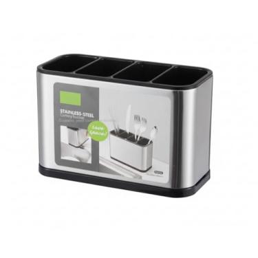 Imagem de Porta Talheres Organizador Universal Gaveta Mesa Cozinha Com Divisórias Plástico Inox