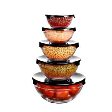 Imagem de Kit Conjunto de Potes 10 PeçAs Vidro Resistente Organizadores de Cozinha Multiusokit Conjunto de Potes 10 PeçAs Vidro Resistente Organizadores de Cozinha Multiuso(5,PRETO)