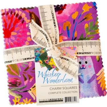 Imagem de Subhashini Narayanan Whisker Wonderland 42 12.7 cm Squares Charm Pack Robert Kaufman CHS-1331-42