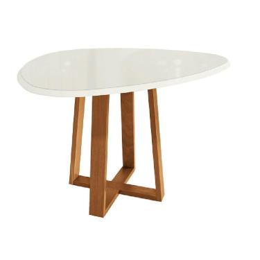 Imagem de Mesa De Jantar Elma Para 4 Lugares 135x105cm Kappesberg Carvalho E Off White