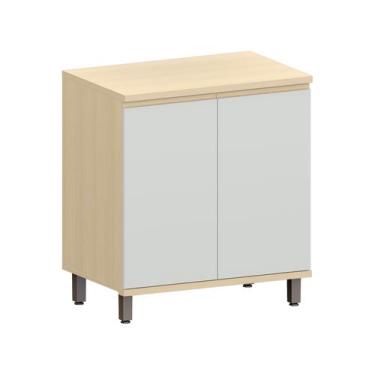 Imagem de Balcão de Cozinha Luciane MDF 2 Portas Aura Athenas, Carvalho e Cinza 