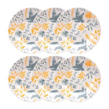 Imagem de Prato Raso de Ceramica Donna Bem-Te-Vi 26cm 6un - Biona 5409