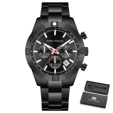 Imagem de Relógio Masculino Mini Focus Mf0416g à Prova D'água Preto