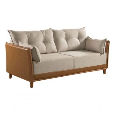 Imagem de Sofa Fixo Living Miletto 2,20 Em Linho E Corino