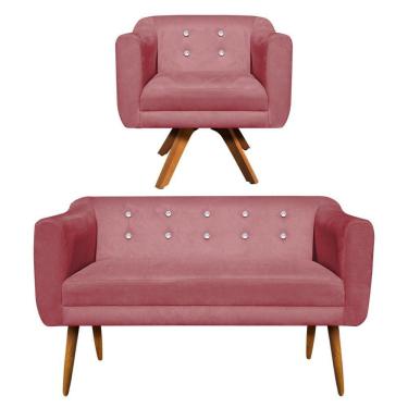 Imagem de Kit Namoradeira E 01 Poltrona Giratória Julia Rose