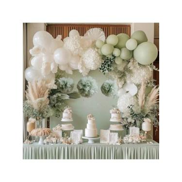 Imagem de 6 peças de decorações de festa de Natal: enfeites de pendurar bola de flores de papel verde, 15 cm adequado para festival da colheita, aniversários, aniversários e suprimentos de casamento