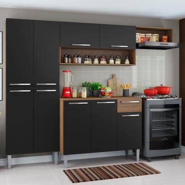 Imagem de Cozinha Completa Emilly com Armário e Balcão Preto Madesa