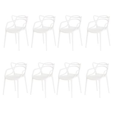 Imagem de Kit 8 Cadeiras Allegra Branca Sala Cozinha Jantar