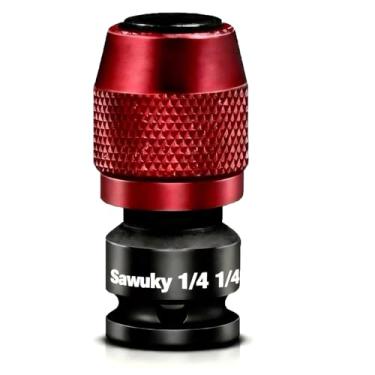 Imagem de Sawuky Adaptador de soquete hexagonal de 1/10.2 cm para acionamento quadrado de 1/10.2 cm, suporte de broca de impacto de liberação rápida, conversor de mandril de furadeira elétrica