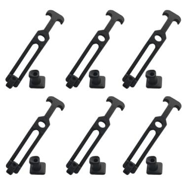 Imagem de Unlorspy 6 travas flexíveis de borracha com alça em T, trava de ferrolho preta de 19 cm para caixa de ferramentas, barco e refrigerador