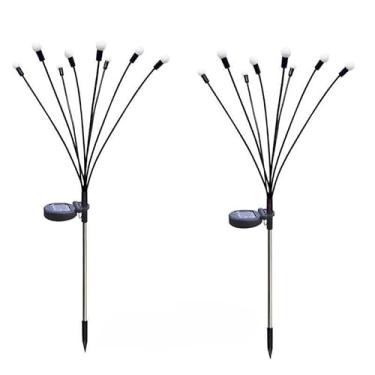 Imagem de Luminaria Solar Externa, Kit 2 Luzes Solares Piscando de Natal Jardim 8 Leds Impermeável e DuráVel(2 Peças)