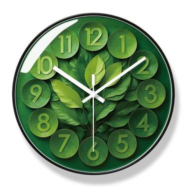 Imagem de Relógio de parede Leaf Design Silent Non-Ticking Quartz 30cm - yiweisa