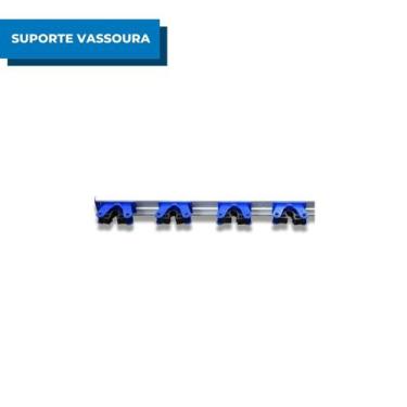 Imagem de Suporte de Parede Pendurar Vassouras Organizador para 4 Acessórios Rod