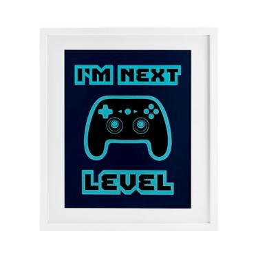Imagem de Stupell Industries Impressão emoldurada preta retrô I'm Next Level, design de Marcus Prime, 53 x 43 cm