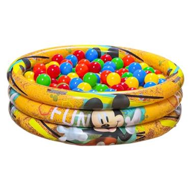 Imagem de Pensou Comprou Piscina Colorida Inflável Infantil 100 Litros + 300 Bolinhas Coloridas Resistente Atóxica Interno Externo Quintal Praia Compacta