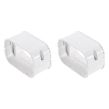 Imagem de PATIKIL Capa de linha decorativa de PVC de 10 cm, kit de cobertura de linha de 2 unidades, acessórios de peças para ar condicionado, bomba de calor CA central (branca)