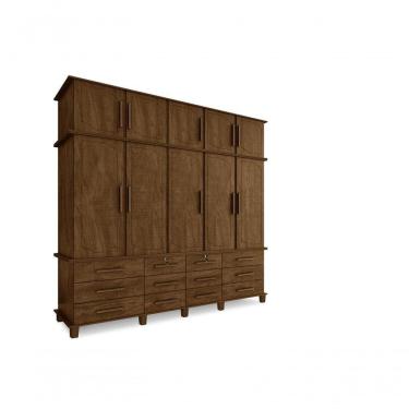 Imagem de Guarda Roupa Berlim Quarto Casal 5 Portas 12 Gavetas Com Maleiro Luapa Móveis