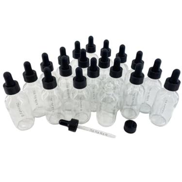 Imagem de Parfumlism Frascos conta-gotas de 59 ml com balança - 20 unidades de frascos conta-gotas de vidro transparente com colarinho dourado para óleos, soros de barba e soluções homeopáticas, à prova de