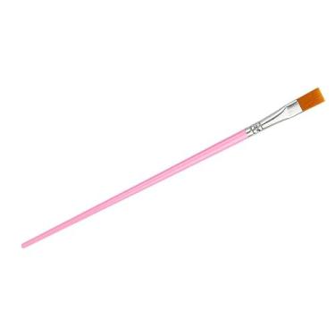 Imagem de Pincel de tinta acrílica, ponta plana, cerdas de nylon, cabo de alisamento, virola de metal, pincel de pintura artística para arte, artesanato, rosa e ponta plana