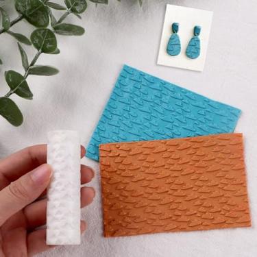 Imagem de Rolo de textura de argila de polímero, rolo de argila de polímero para fazer brincos, funciona com cortadores